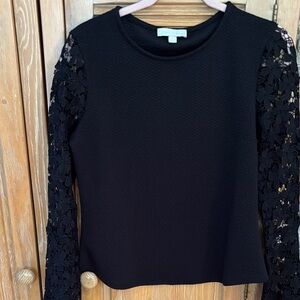 Elegant Black Lace Sleeve Blouse